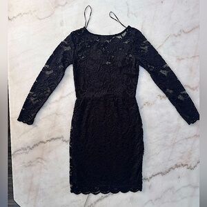 Black Lacey Long Sleeve Dress